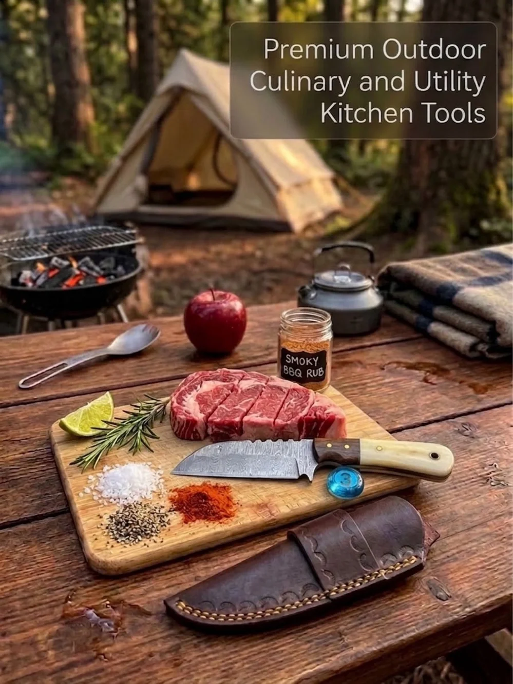 *SOLD*#3 HANDMADE/FORGED PREMIUM OUTDOOR CULINARY & UTILITY TOOL (FREE SHIPPING